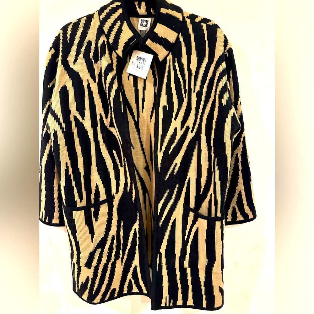 Anne Klein Animal Print Cardigan Sweater! NEW ( tags on)